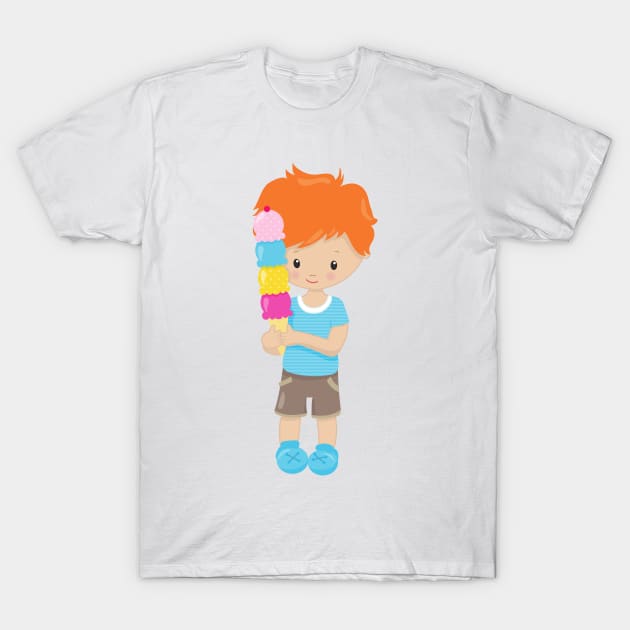 Boy With Ice Cream, Orange Hair, Ice Cream Cone T-Shirt by Jelena Dunčević